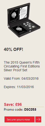 Royal-Mint-Coupon-Codes:-Free-Gifts,-40%-Off-Queen's-Fifth-Silver-Proof-Set