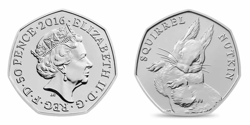 New-Beatrix-Potter-50p-Coins:-Squirrel-Nutkin,-Mrs-Tiggy-Winkle,-Jemima-Puddle-Duck