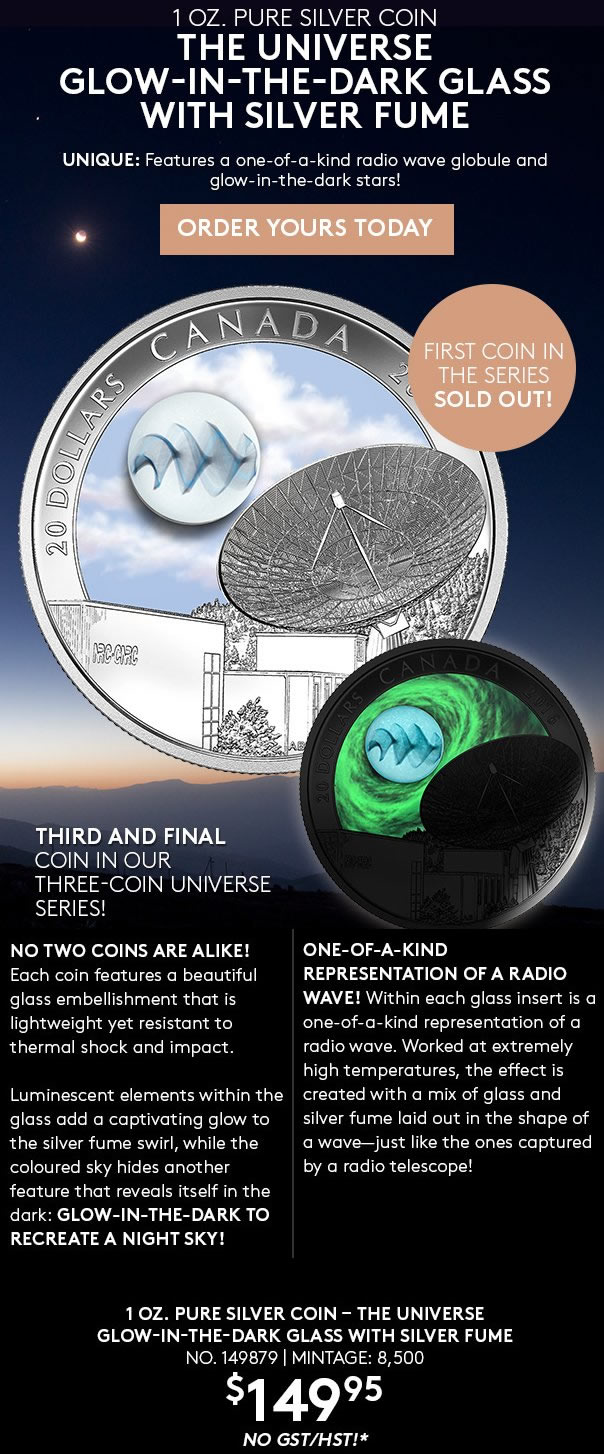 RCM-New-Releases:-1-Oz.-Pure-Silver-Coin-The-Universe:-Glow-In-The-Dark-Glass-With-Silver-Fume