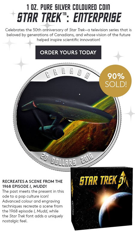 Sellout-Alert:-2016-Pure-Silver-Coloured-Coin-�-Star-Trek,-Enterprise-90%-Sold