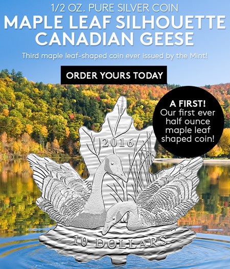 Video:-RCM-New-Releases:-2016-1/2-Oz.-Pure-Silver-Coin-�-Maple-Leaf-Silhouette:-Canadian-Geese