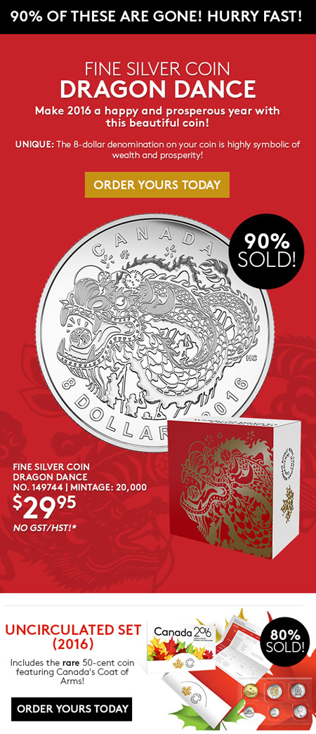 RCM-Sellout-Alert:-Dragon-Dance-90%-Sold---2016-Uncirculated-Set-80%-Sold