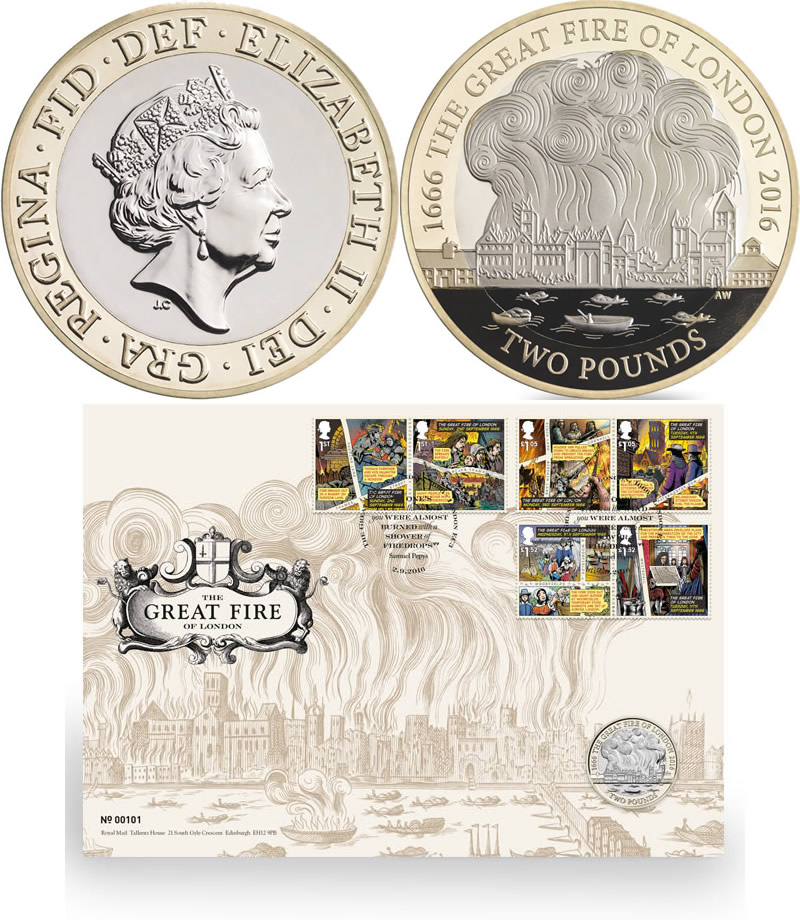 Royal-Mint-New-Release:-Great-Fire-Of-London-2016-£2-BU-PNC