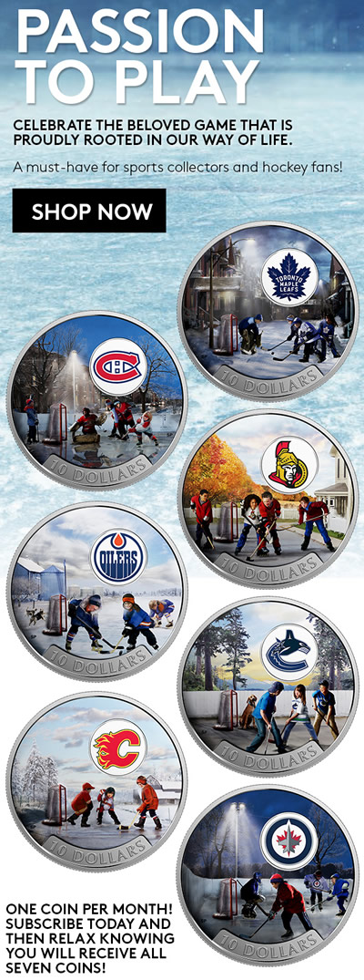 Videos:-RCM-New-Release:-2017-Nhl-Passion-To-Play-�-1/2-Oz.-Pure-Silver-Coloured-7-Coin-Subscription