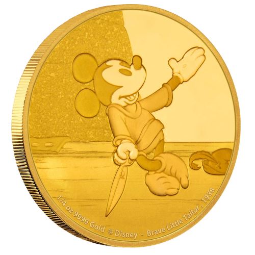 Perth-Mint-New-Releases:-Mickey-Through-The-Ages-Brave-Little-Tailor,-Silver-And-Gold-Coins