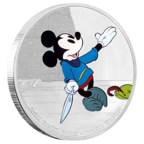 Perth-Mint-New-Releases:-Mickey-Through-The-Ages-Brave-Little-Tailor,-Silver-And-Gold-Coins