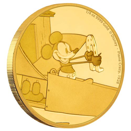 Mickey-Through-The-Ages-�-Plane-Crazy-2016-1/4-Oz-Gold-Proof-Coin
