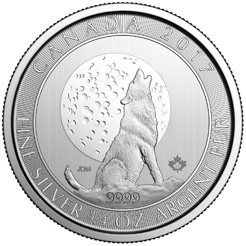 2017-3/4-Oz-Canadian-Silver-Wolf-Moon-Coin---1-Oz-Silvertowne-Retro-Eagle-Silver-Bars-On-Sale