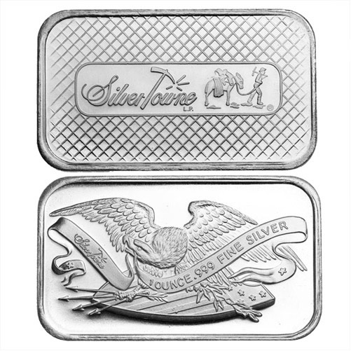 Sale!-1-Oz-Silvertowne-Retro-Eagle-Silver-Bars-And-2016-1.25-Oz-Canadian-Silver-Bison-Coins