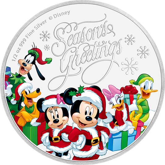 RCM-New-Release:-2016-1/2-Oz.-Fine-Silver-Coin-�-Disney-Season's-Greetings