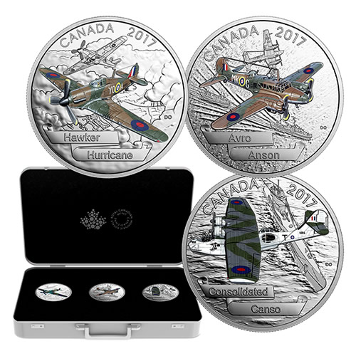 RCM-New-Releases:-2017-1-Oz.-Pure-Silver-3-Coin-Subscription-�-Aircraft-Of-The-Second-World-War