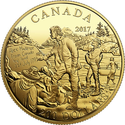 RCM-New-Releases:-2017-Pure-Gold-Coin---Great-Canadian-Explorers-Series:-Alexander-Mackenzie
