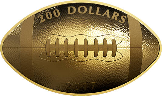 RCM-New-Releases:-2017-1-Oz.-Pure-Silver-And-Gold-Football-Shaped-And-Curved-Coin