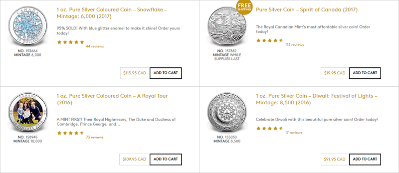 Royal-Canadian-Mint-Top-Customer-Rated-Coins-For-2/1/2017