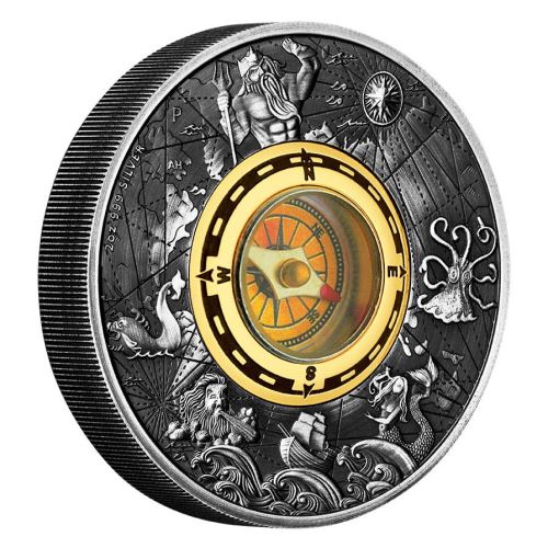 Perth-Mint-New-Release:-2017-Compass-2oz-Silver-Antiqued-Coin