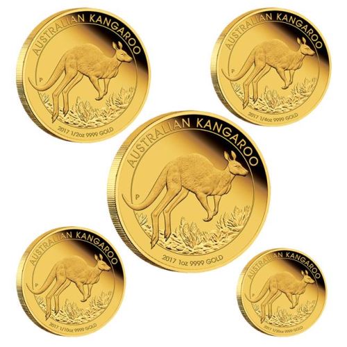 Perth-Mint-New-Release:-2017-Australian-Kangaroo-Gold-Proof-Five-Coin-Set