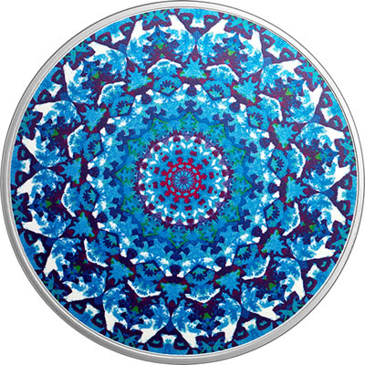 RCM-New-Releases:-2016-1-Oz.-Pure-Silver-Coloured-Coin-�-Canadiana-Kaleidoscope:-Polar-Bear