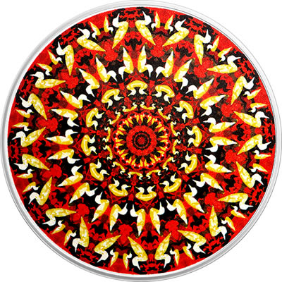 RCM-New-Releases:-2017-1-Oz.-Pure-Silver-Coloured-Coin-�-Canadiana-Kaleidoscope:-The-Loon