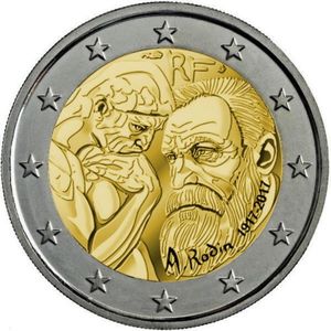 France-Honors-Artist-Auguste-Rodin-On-Circulating-Commemorative-�2-Coin