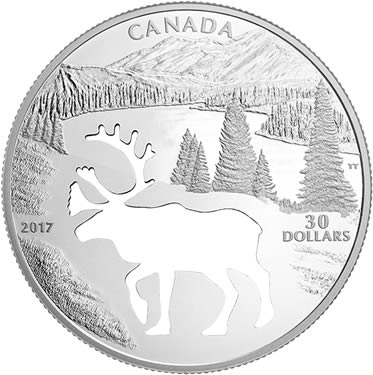 RCM-New-Releases:-2017-Pure-Silver-Coin-–-Endangered-Animal-Cutout:-Woodland-Caribou