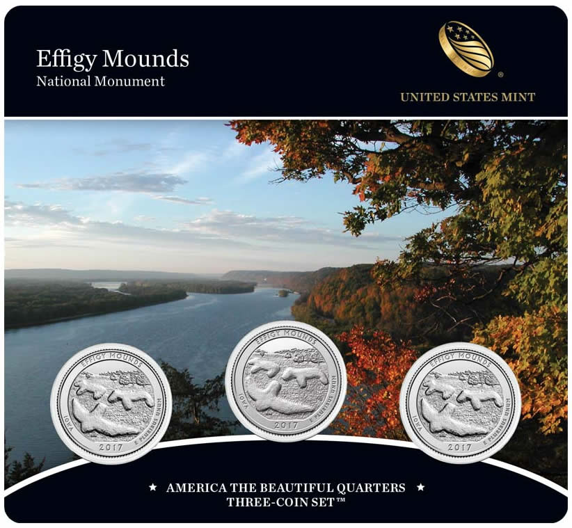 2017-America-The-Beautiful-Quarters-Three-Coin-Effigy-Mounds-National-Monument-Set-Available-On-2/27