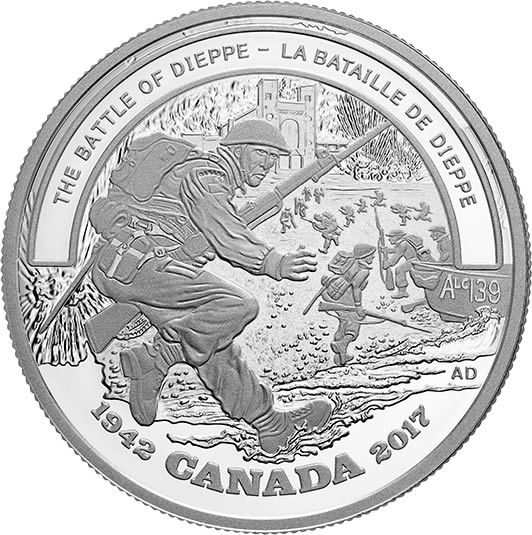 RCM-New-Release:-2017-1-Oz.-Pure-Silver-Coin---Second-World-War-Battlefront:-The-Battle-Of-Dieppe