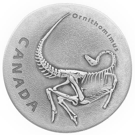 RCM-New-Release:-2017-1-Oz.-Pure-Silver-Coin---Ancient-Canada:-Ornithomimus