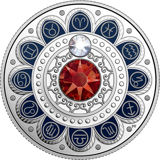 RCM-New-Releases:-2017-Pure-Silver-Coin-Made-With-Swarovski�-Crystals---Zodiac-Series:-Aries