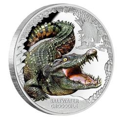 Perth-Mint-New-Release:-Australia's-Remarkable-Reptiles---2017-Saltwater-Crocodile-1-Oz-Silver-Proof