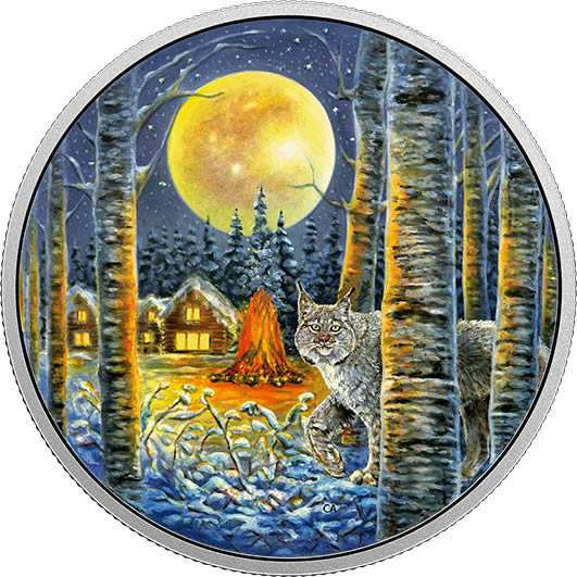 RCM-New-Release:-2017-2-Oz.-Pure-Silver-Glow-In-The-Dark-Coin---Animals-In-The-Moonlight:-Lynx