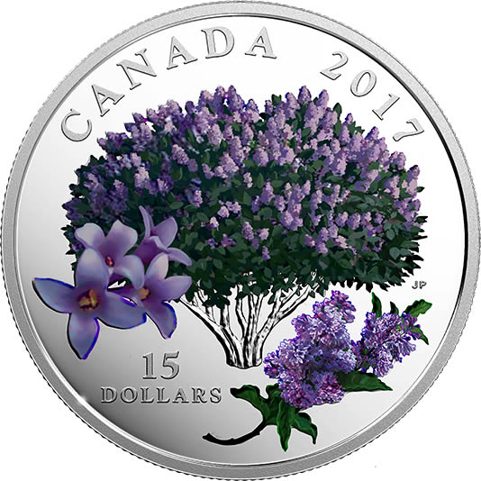 RCM-New-Release:-2017-Pure-Silver-Coloured-Coin---Celebration-Of-Spring:-Lilac-Blossoms