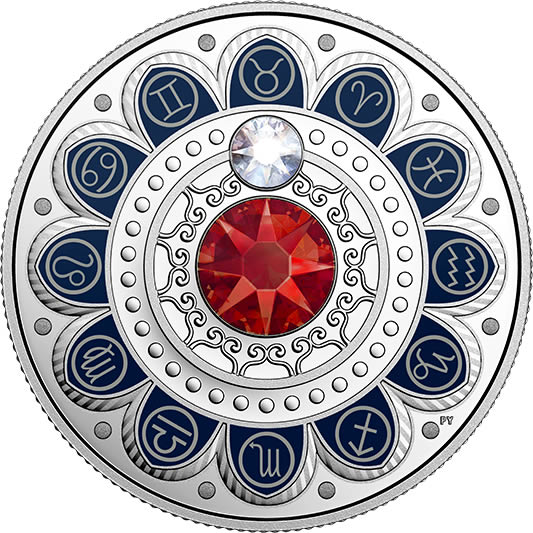 RCM-New-Release:-2017-Pure-Silver-Coin-Made-With-Swarovski�-Crystals---Zodiac-Series:-Taurus