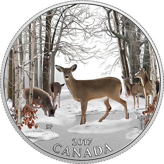 RCM-New-Release:-2017-1/2-Oz.-Pure-Silver-Coloured-Coin---Iconic-Canada:-Spring-Sightings