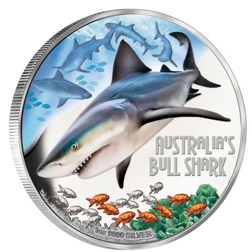 Perth-Mint-New-Release:-2017-Deadly-And-Dangerous---Bull-Shark-1-Oz-Silver-Proof-Coin