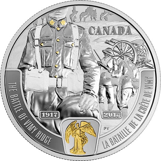 RCM-New-Release:-2017-Battle-Of-Vimy-Ridge-1-Oz-Silver-Gold-Plated-First-World-War-Battlefront-Series