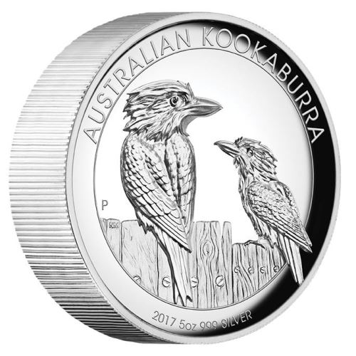 Perth-Mint-New-Release:-2017-Australian-Kookaburra-2017-1-Oz-And-5-Oz-Silver-Proof-High-Relief-Coins