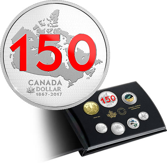 RCM-New-Release:-2017-Limited-Edition-Silver-Dollar-Proof-Set---Canada-150:-Our-Home-And-Native-Land
