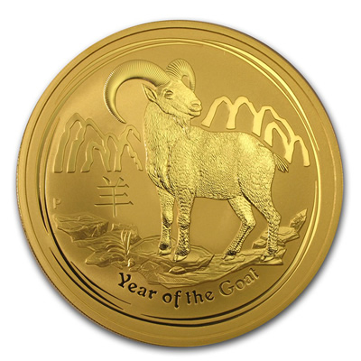 Golden-Eagle-Coin-New-Release:-Australian-Perth-Mint-Series-II-Lunar-Gold-10-Ounce-2015-Goat