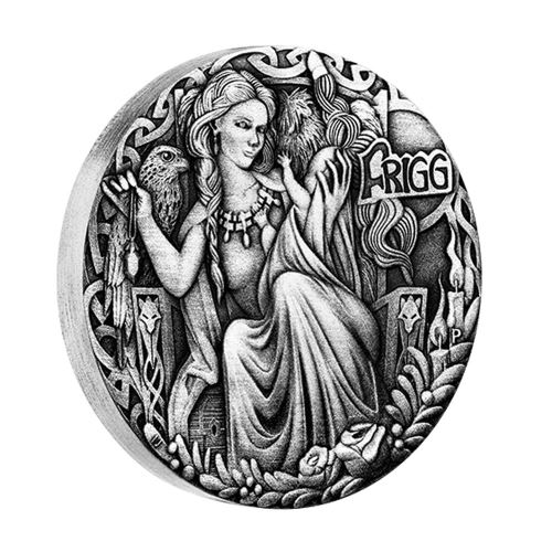 Perth-Mint-New-Release:-Norse-Goddesses-Frigg-2017-2oz-Silver-Antiqued-High-Relief-Coin