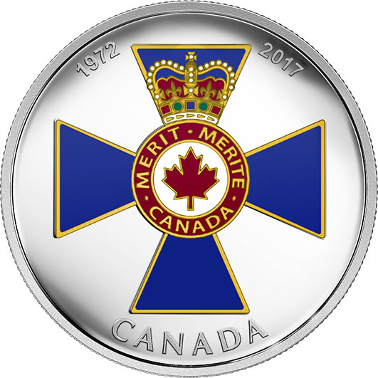 2017-1-Oz.-Silver-Coloured-Coin---Canadian-Honours:-45th-Anniversary-Of-The-Order-Of-Military-Merit