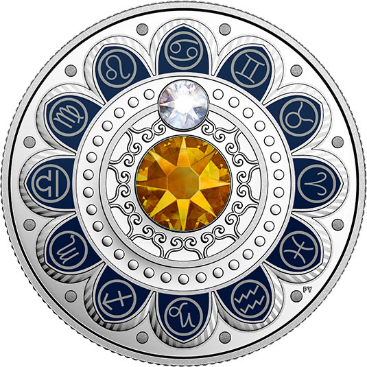RCM-New-Release:-2017-Pure-Silver-Coin-Made-With-Swarovski�-Crystals---Zodiac-Series:-Cancer