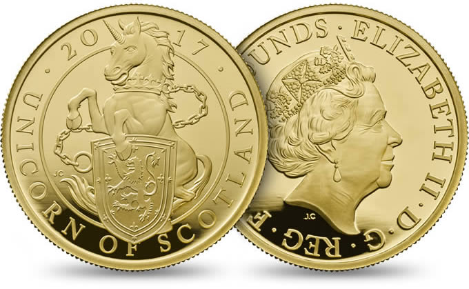 Royal-Mint-New-Releases:-2017-Unicorn-Of-Scotland-Series.-Cupro-Nickel,-Silver,-And-Gold