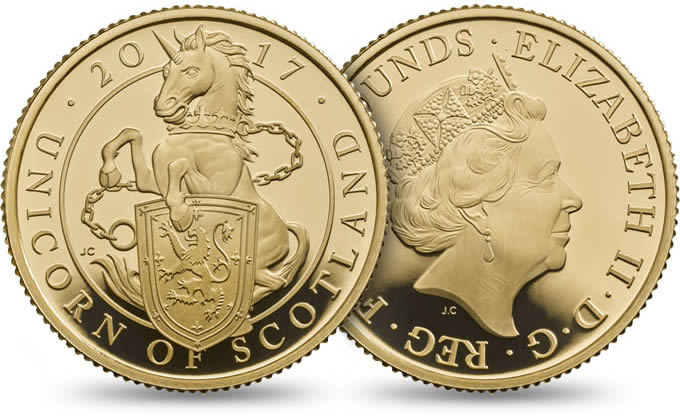 Royal-Mint-New-Releases:-2017-Unicorn-Of-Scotland-Series.-Cupro-Nickel,-Silver,-And-Gold