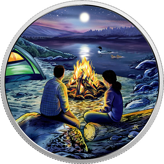 RCM-New-Release:-2017-Great-Canadian-Outdoors:-Around-The-Campfire-Pure-Silver-Glow-In-The-Dark-Coin