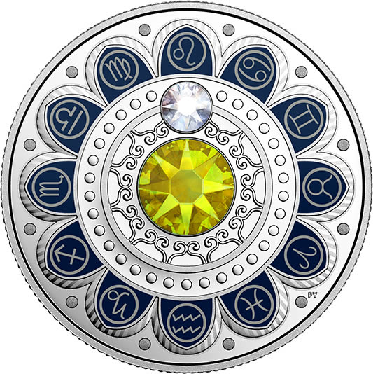 RCM-New-Release:-2017-Pure-Silver-Coin-Made-With-Swarovski�-Crystals---Zodiac-Series:-Leo