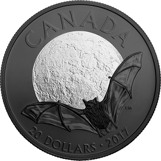 RCM-New-Release:-2017-1-Oz.-Pure-Silver-Coin---Nocturnal-By-Nature:-The-Little-Brown-Bat