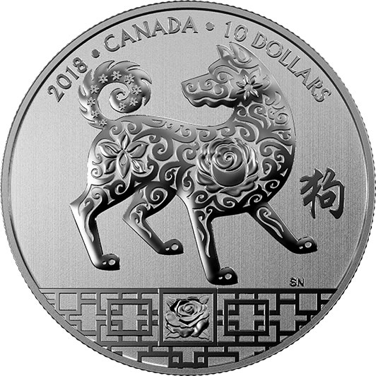 RCM-New-Release:-2018-1/2-Oz.-Pure-Silver-Coin---Year-Of-The-Dog
