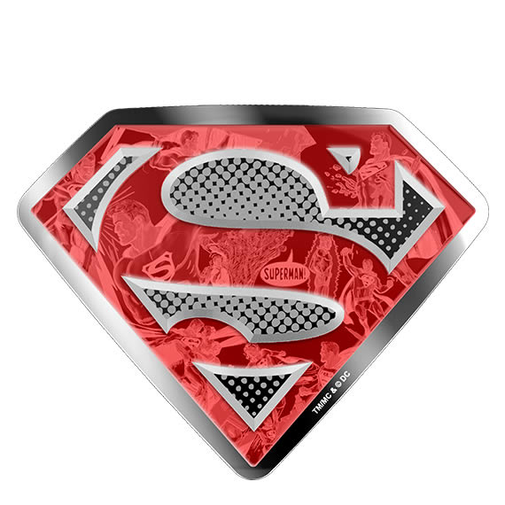 RCM-New-Release:-2017-10-Oz.-Pure-Silver-Coloured-Coin---DC-Comics-Originals:-Superman's-Shield