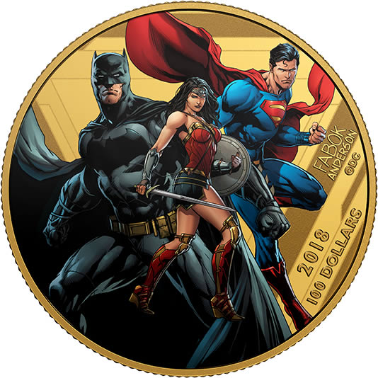 RCM-New-Release:-2018-14-Karat-Gold-Coin---The-Justice-League:-United-We-Stand