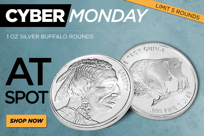 Golden-Eagle-Coin-Sale:-Cyber-Monday---Silver-Buffalo-Rounds-At-Spot
